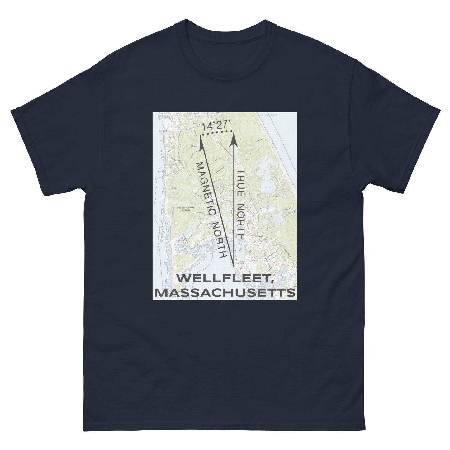 Wellfleet, MA - True North Topo T-Shirt