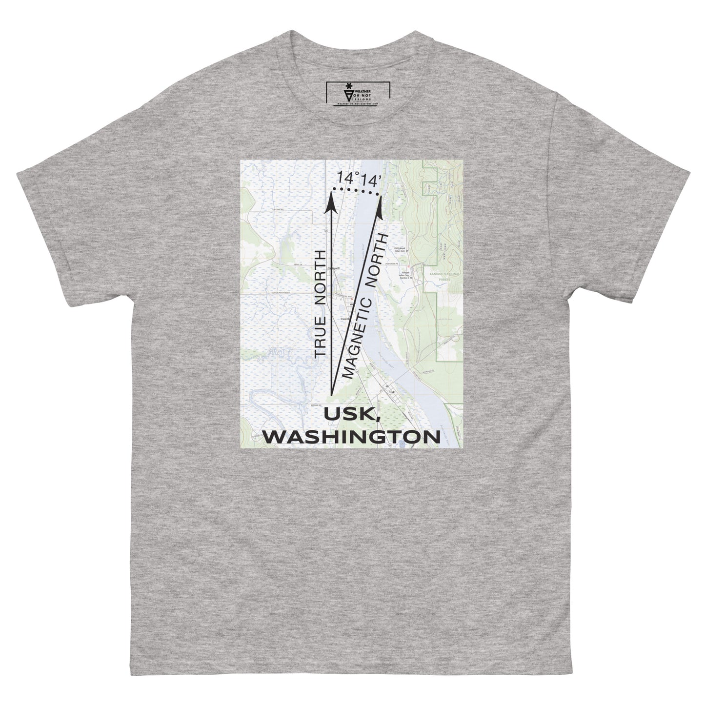 Usk, WA - True North Topo T-Shirt