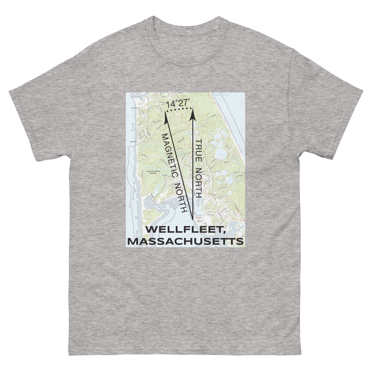 Wellfleet, MA - True North Topo T-Shirt