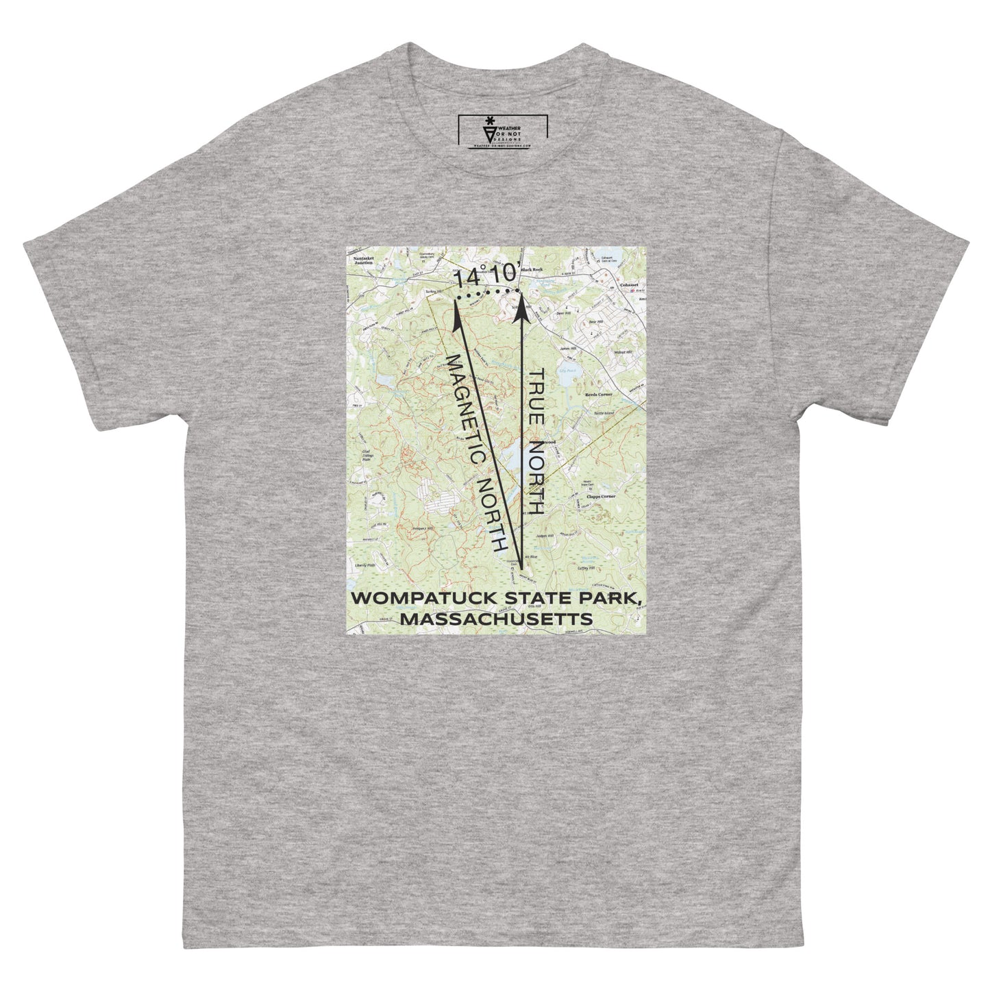 Wompatuck State Park, MA - True North Topo T-Shirt