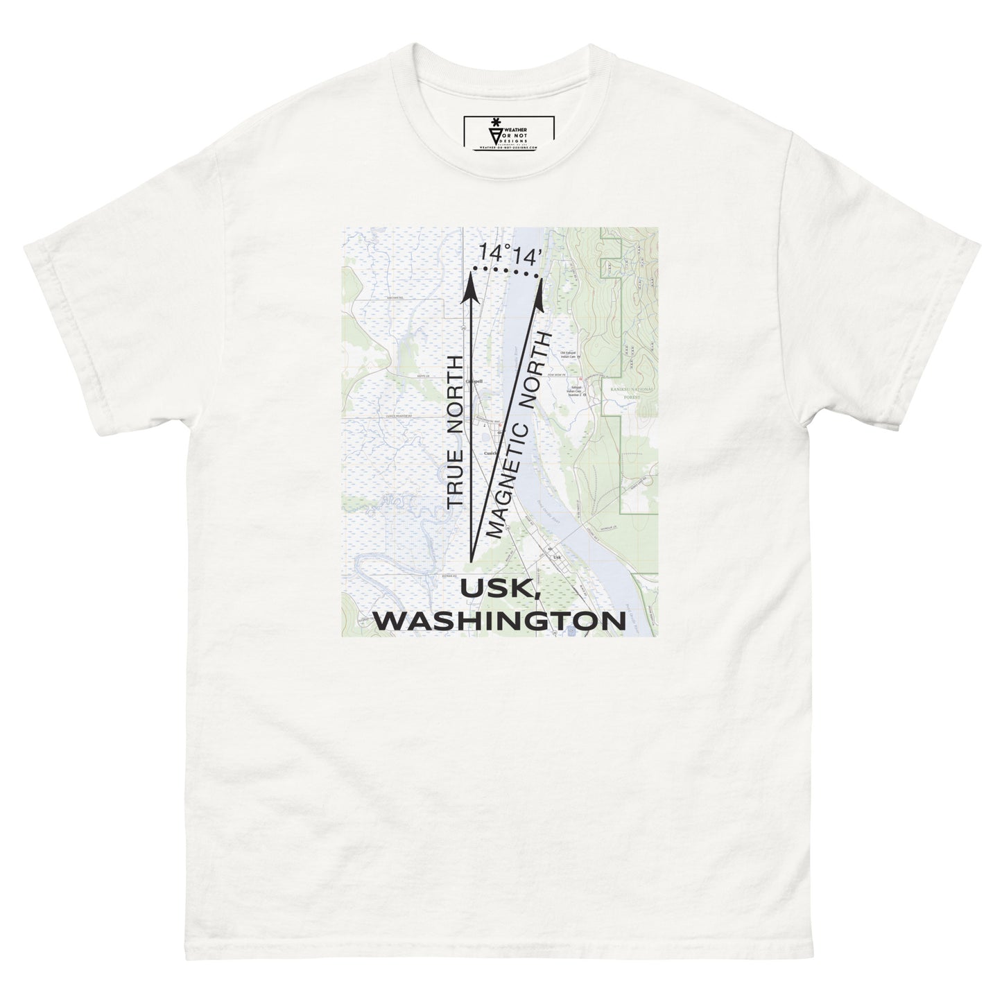 Usk, WA - True North Topo T-Shirt