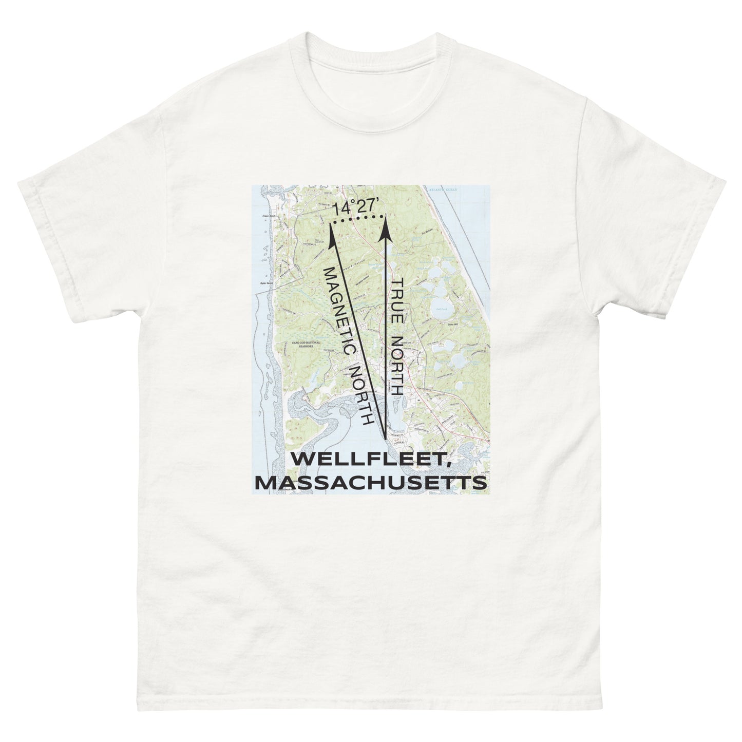 Wellfleet, MA - True North Topo T-Shirt