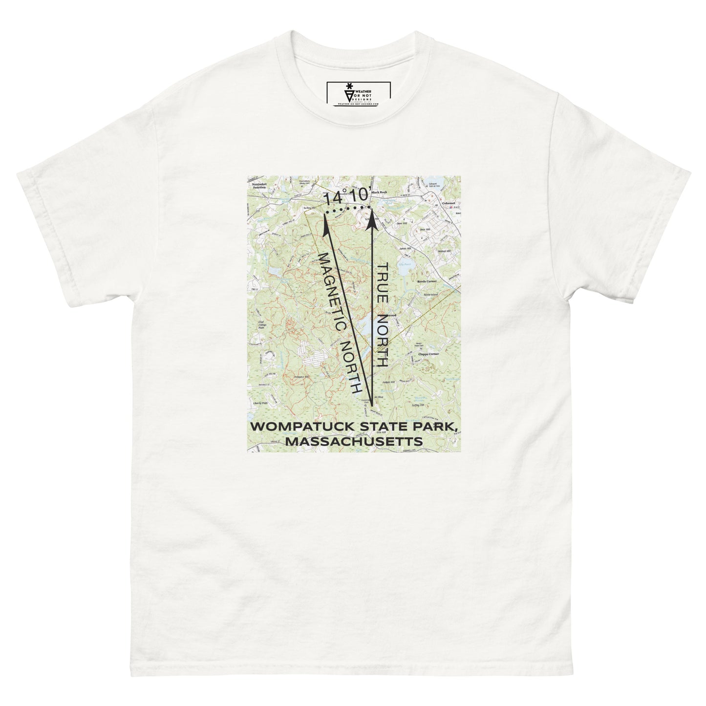 Wompatuck State Park, MA - True North Topo T-Shirt