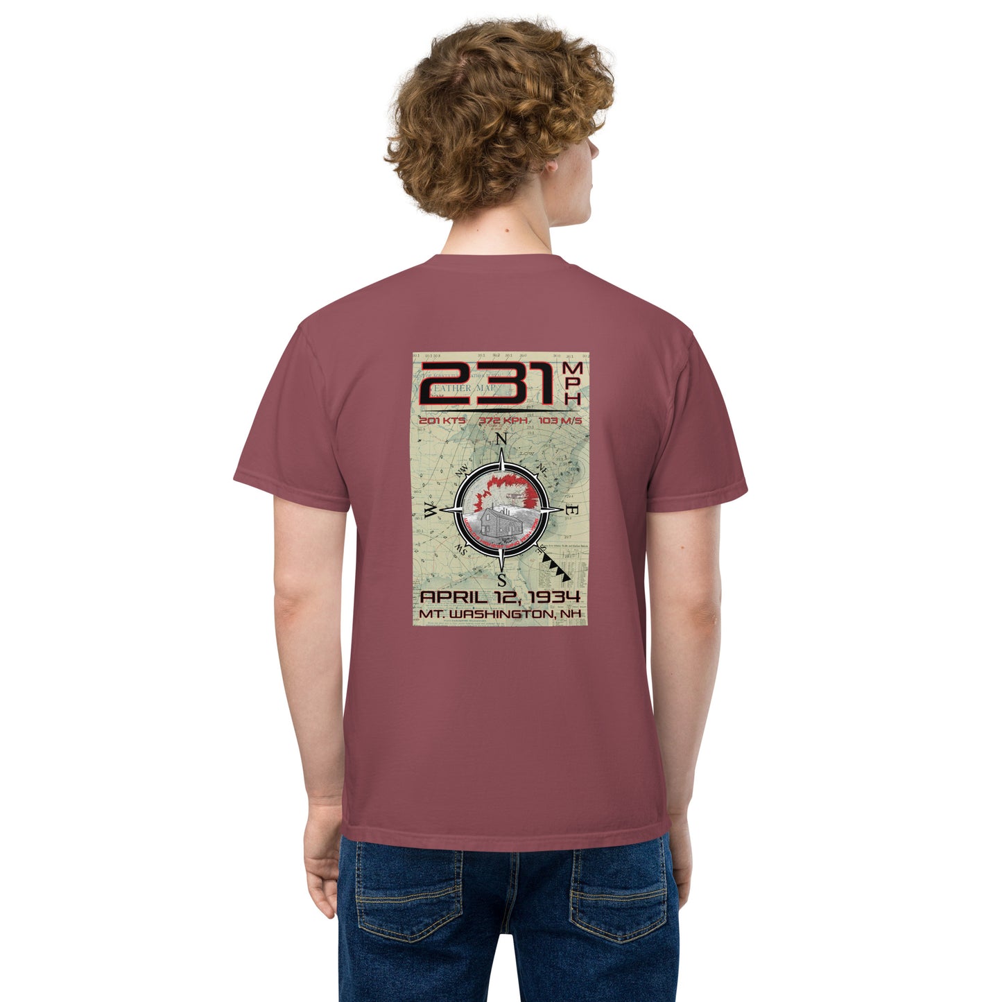 Mt Washington, NH - 231 mph Unisex pocket t-shirt