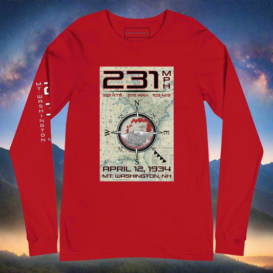 231 MPH WIND Mt. WASHINGTON Long Sleeve Tee