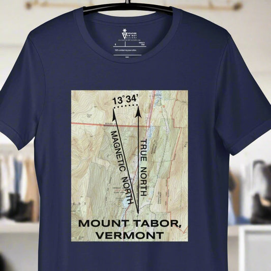 Mt Tabor, VT - True North Topo T-Shirt