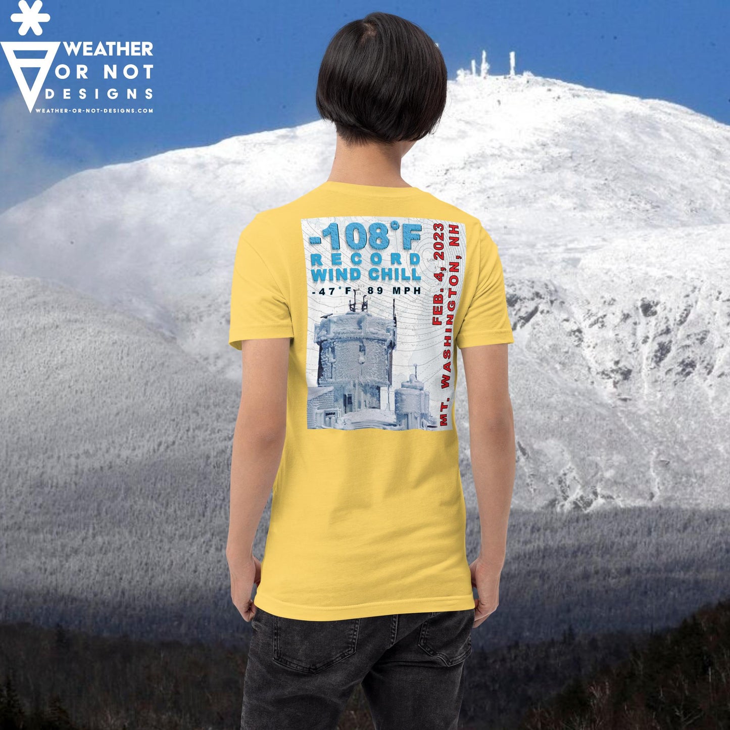 -108˚F WIND CHILL Mt. Washington, NH (back) T-shirt