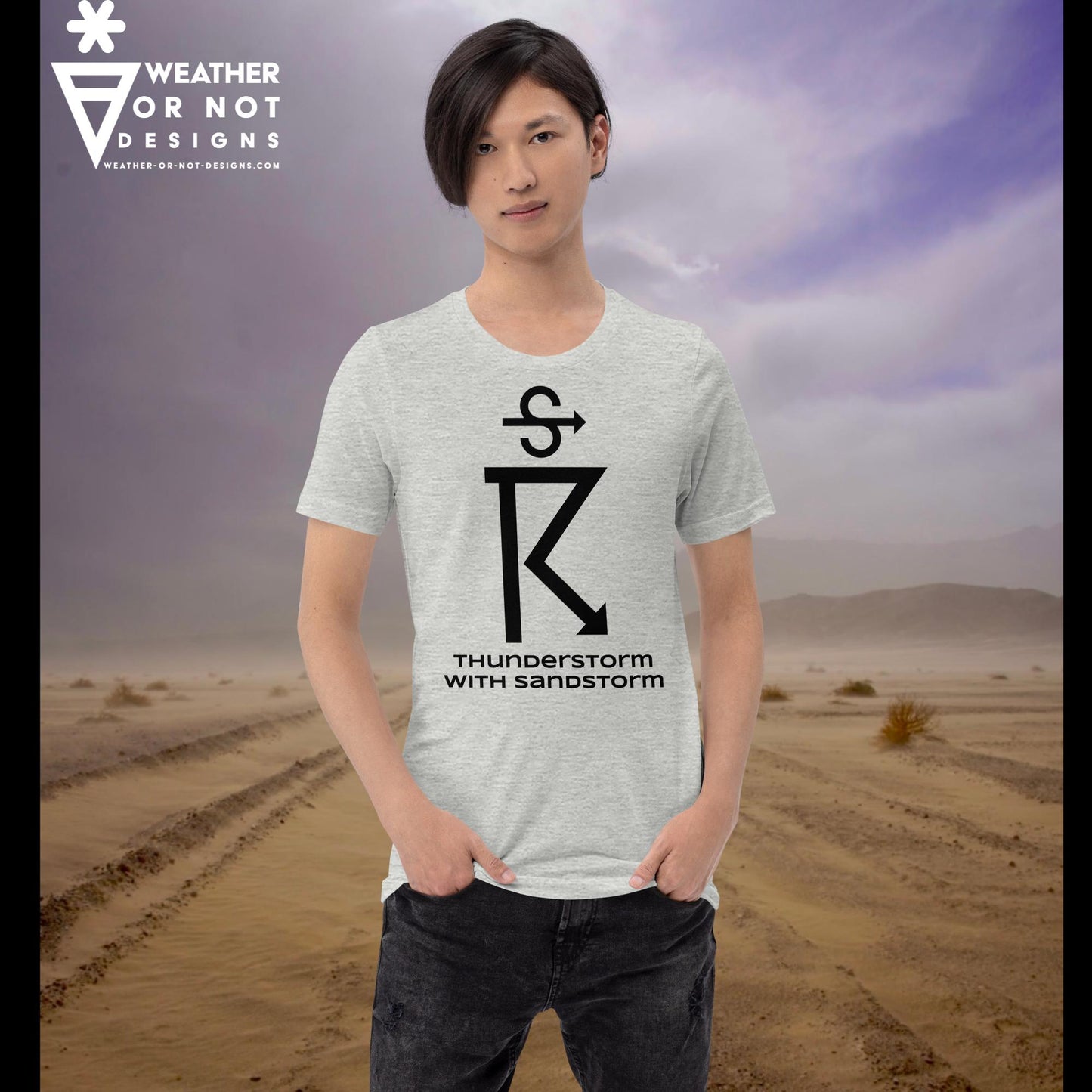 THUNDERSTORM WITH SANDSTORM  Wx Symbol (98) Tee