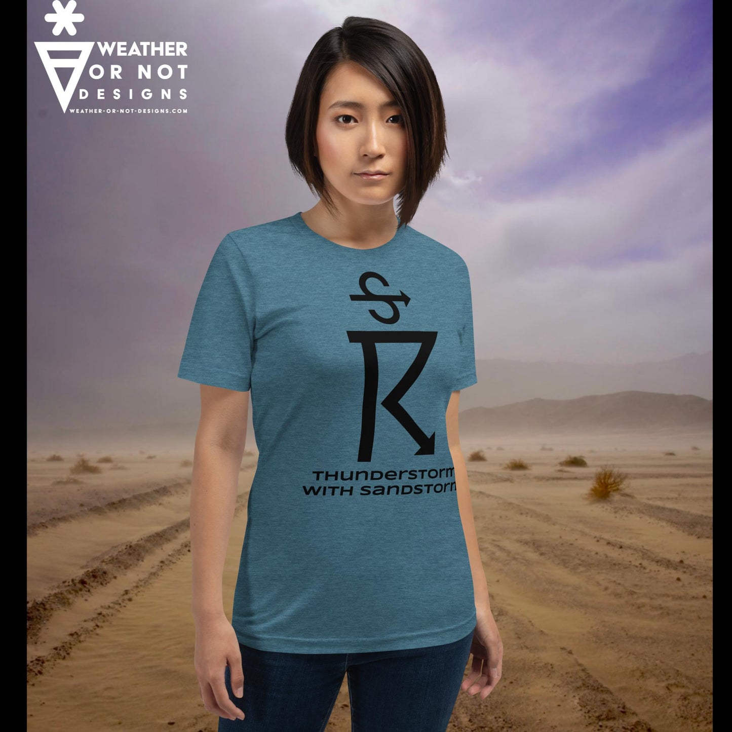 THUNDERSTORM WITH SANDSTORM  Wx Symbol (98) Tee